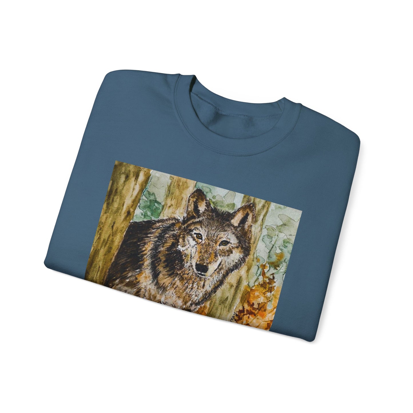 "Silent but Strong" Wolf Print Sweatshirt