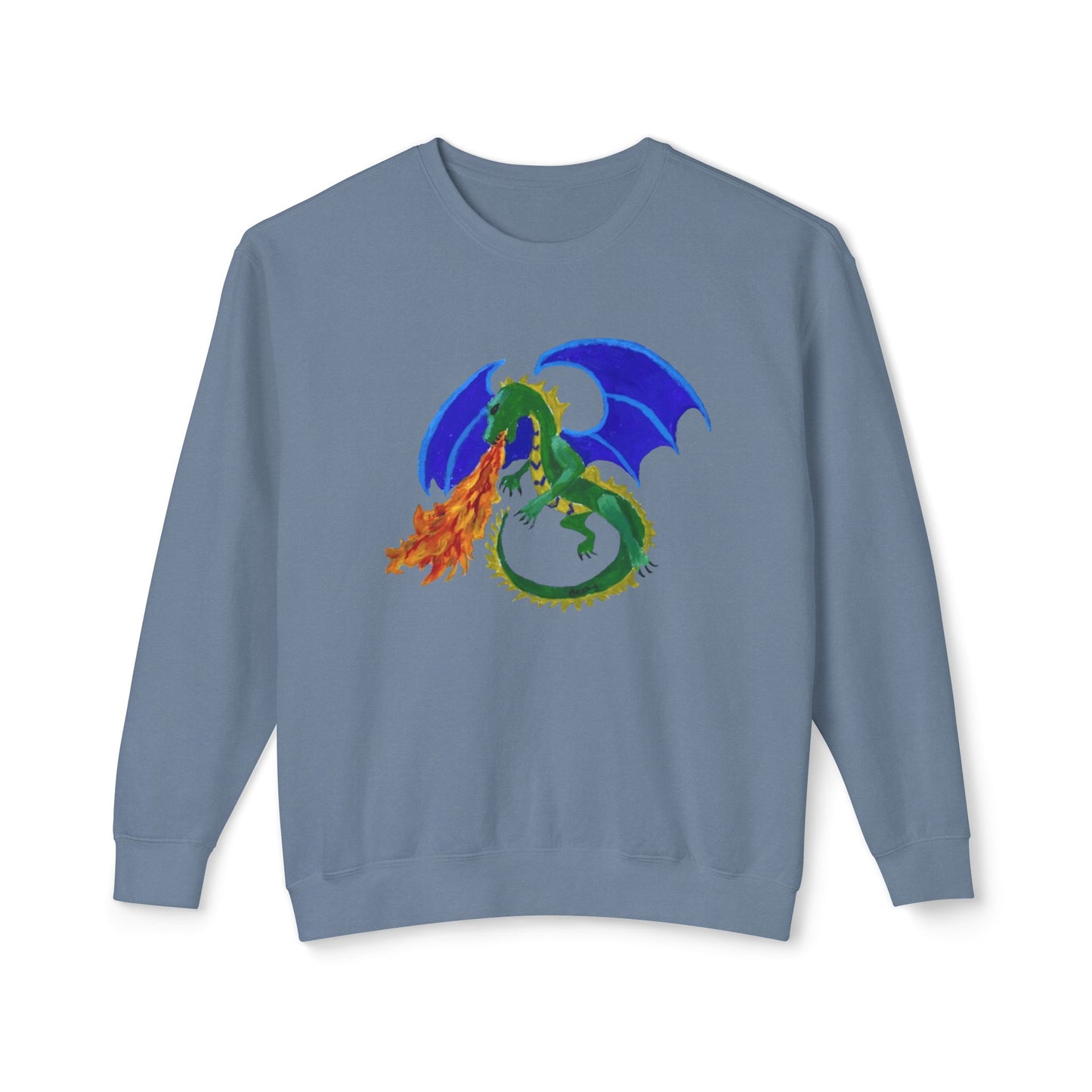 Dragon Unisex Sweatshirt - Handmade Artwork for Autumn, Winter, and Spring