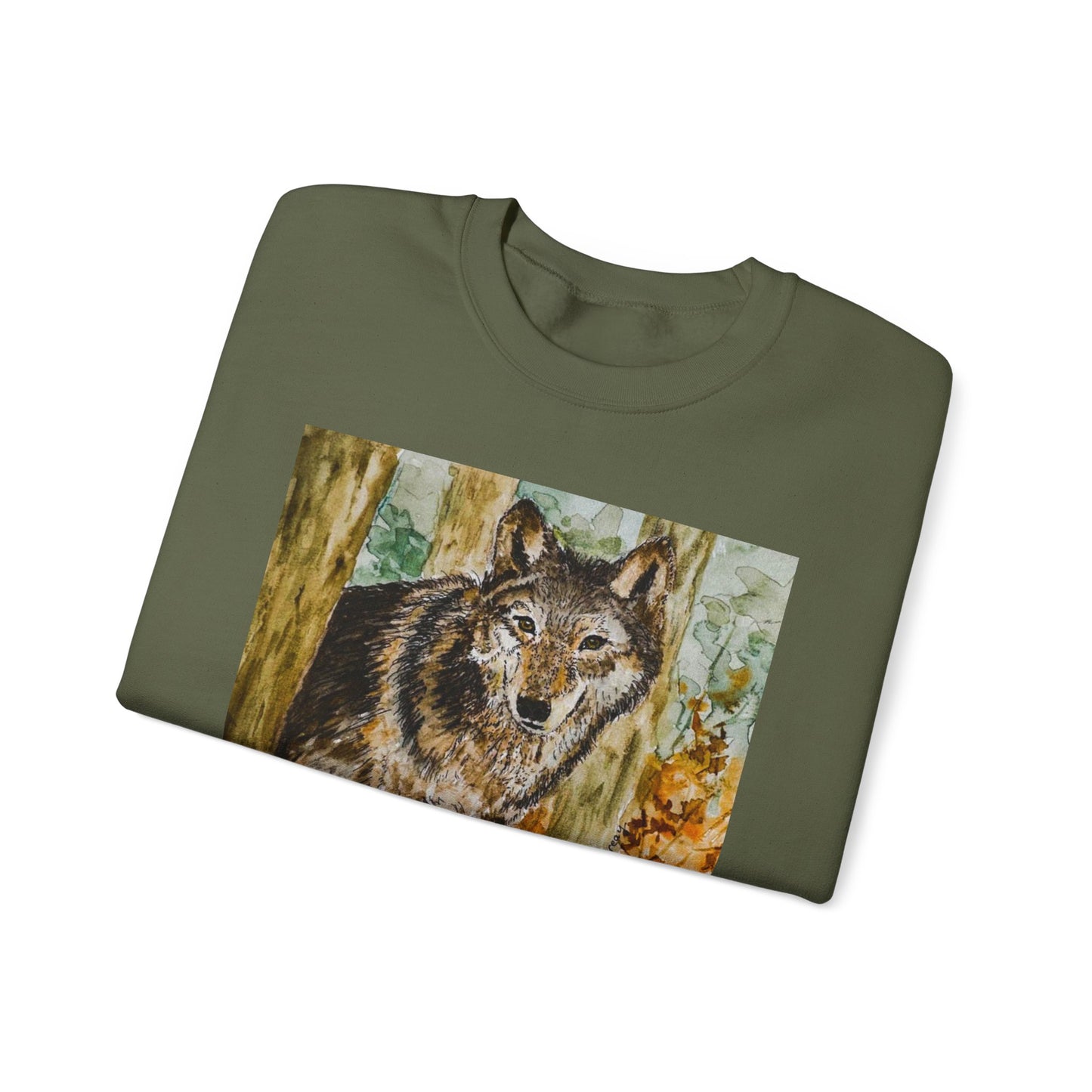 "Silent but Strong" Wolf Print Sweatshirt