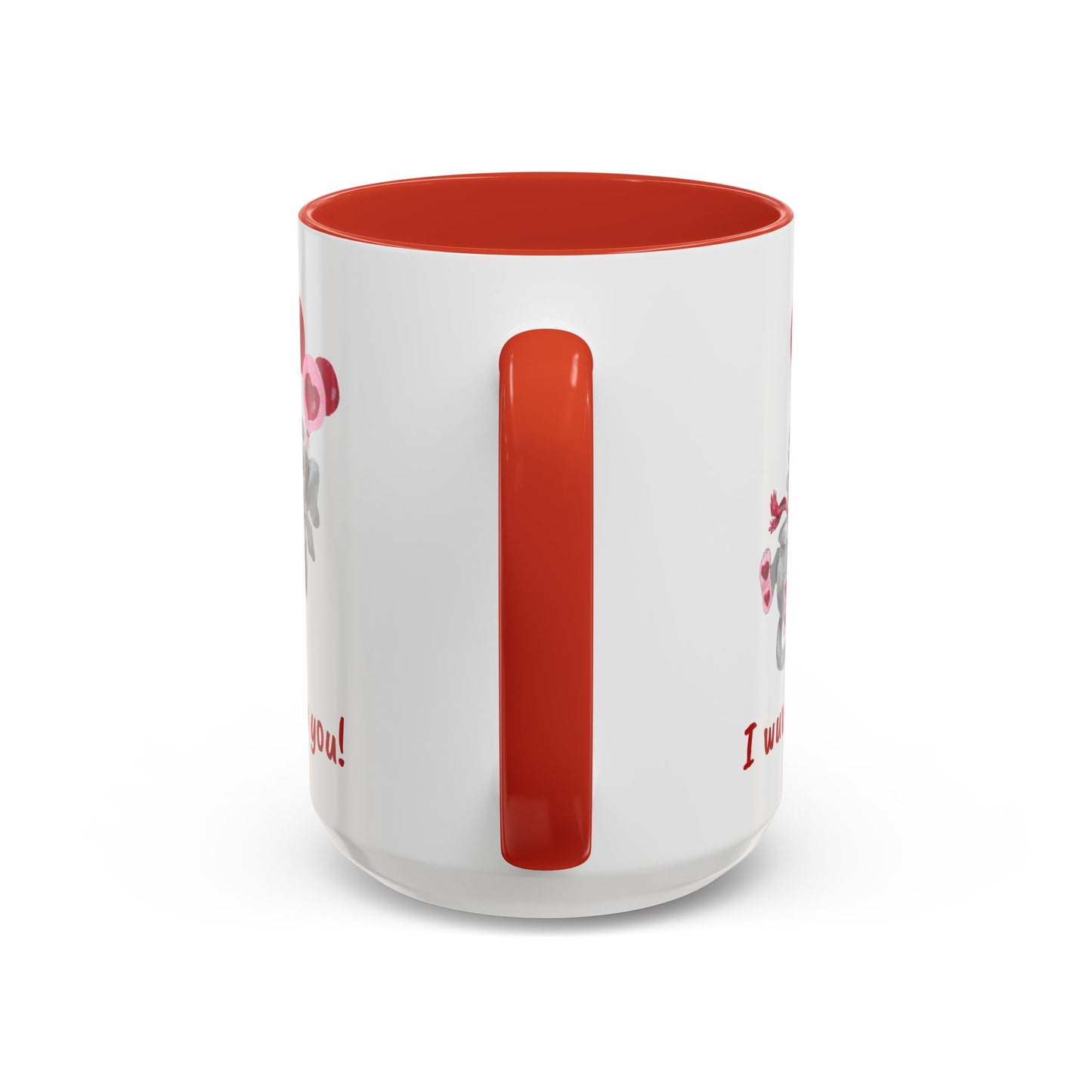 Coffee Mug - Humorous 'I wuv you!' Design with Original Itsy Mammal (11, 15oz)