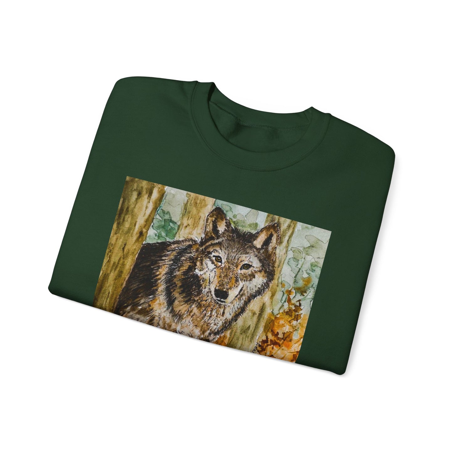 "Silent but Strong" Wolf Print Sweatshirt
