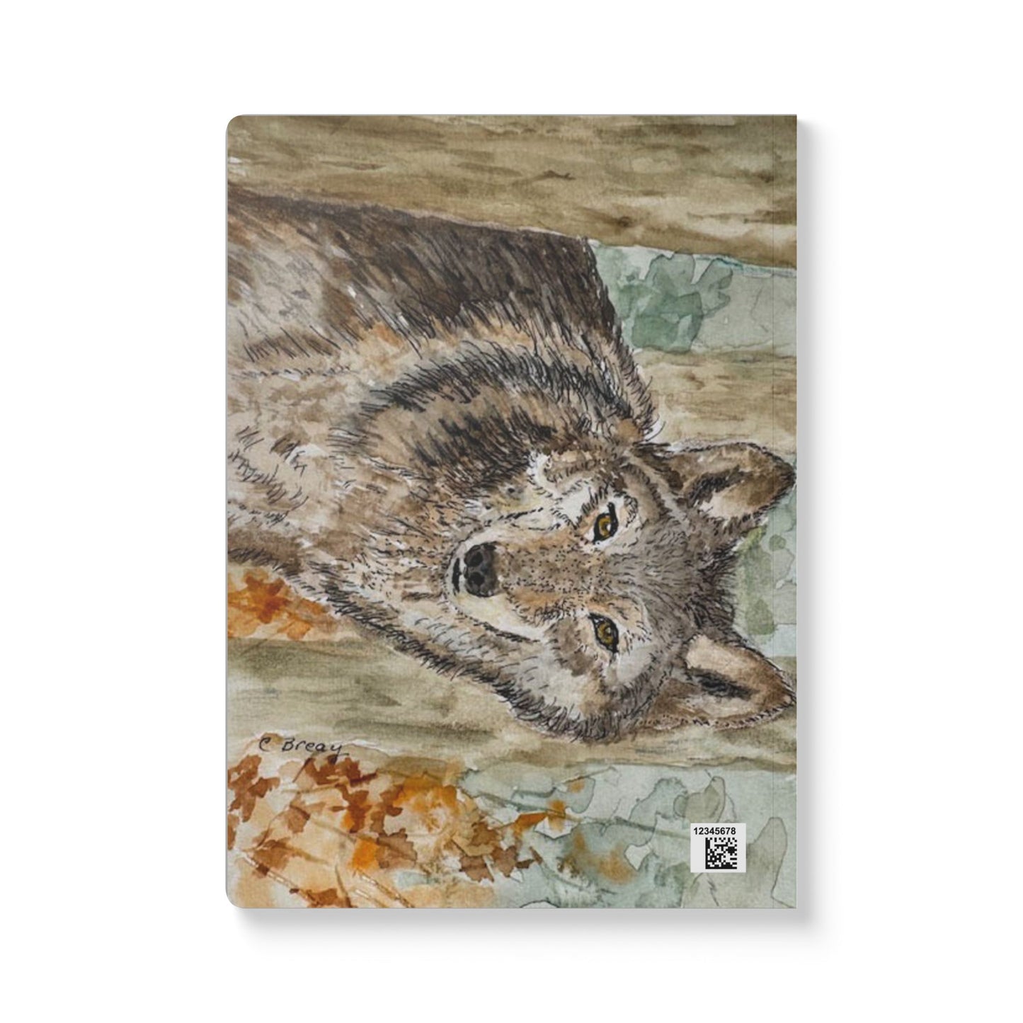 Wildlife Art Softcover Journal - Nature Lover's Notebook, Wolf Design, Eco-Friendly Gift, Sketchbook, Travel Journal, Animal Artwork