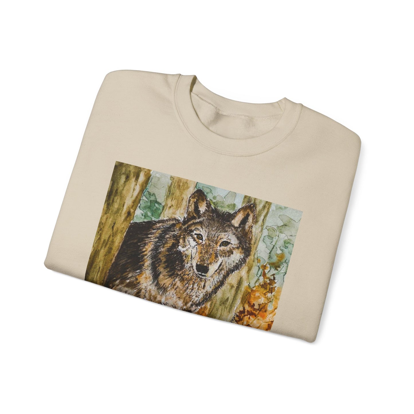"Silent but Strong" Wolf Print Sweatshirt