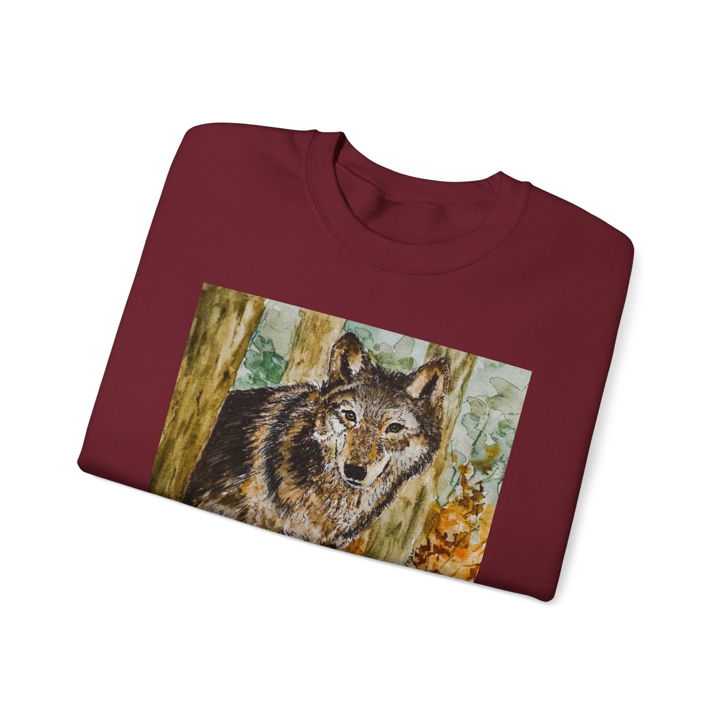 "Silent but Strong" Wolf Print Sweatshirt