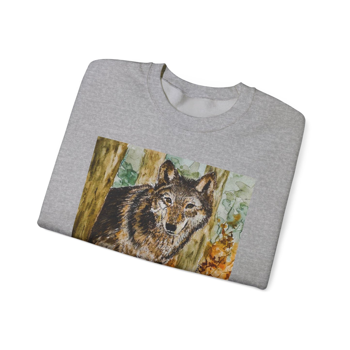 "Silent but Strong" Wolf Print Sweatshirt