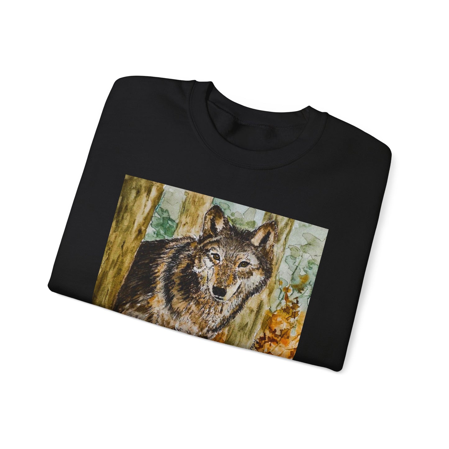 "Silent but Strong" Wolf Print Sweatshirt