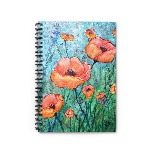 "Poppies of the Field" Spiral Notebook - Ruled Line