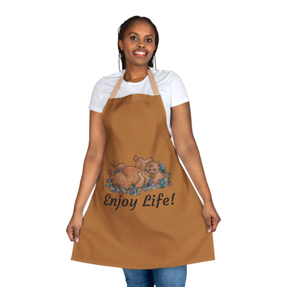 "ENJOY LIFE!" Apron, 5-Color Straps (AOP)