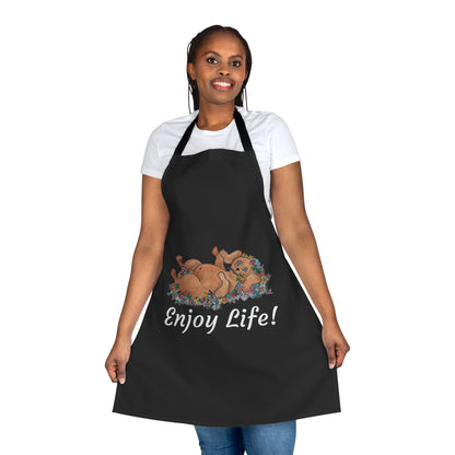 "ENJOY LIFE!" Apron, 5-Color Straps (AOP)