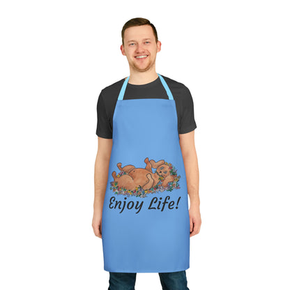 "ENJOY LIFE!" Apron, 5-Color Straps (AOP)