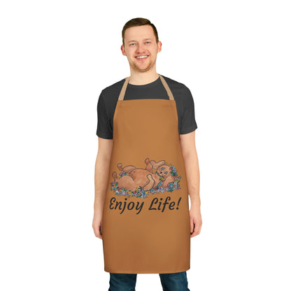 "ENJOY LIFE!" Apron, 5-Color Straps (AOP)