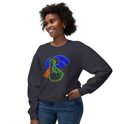 Dragon Unisex Sweatshirt - Handmade Artwork for Autumn, Winter, and Spring