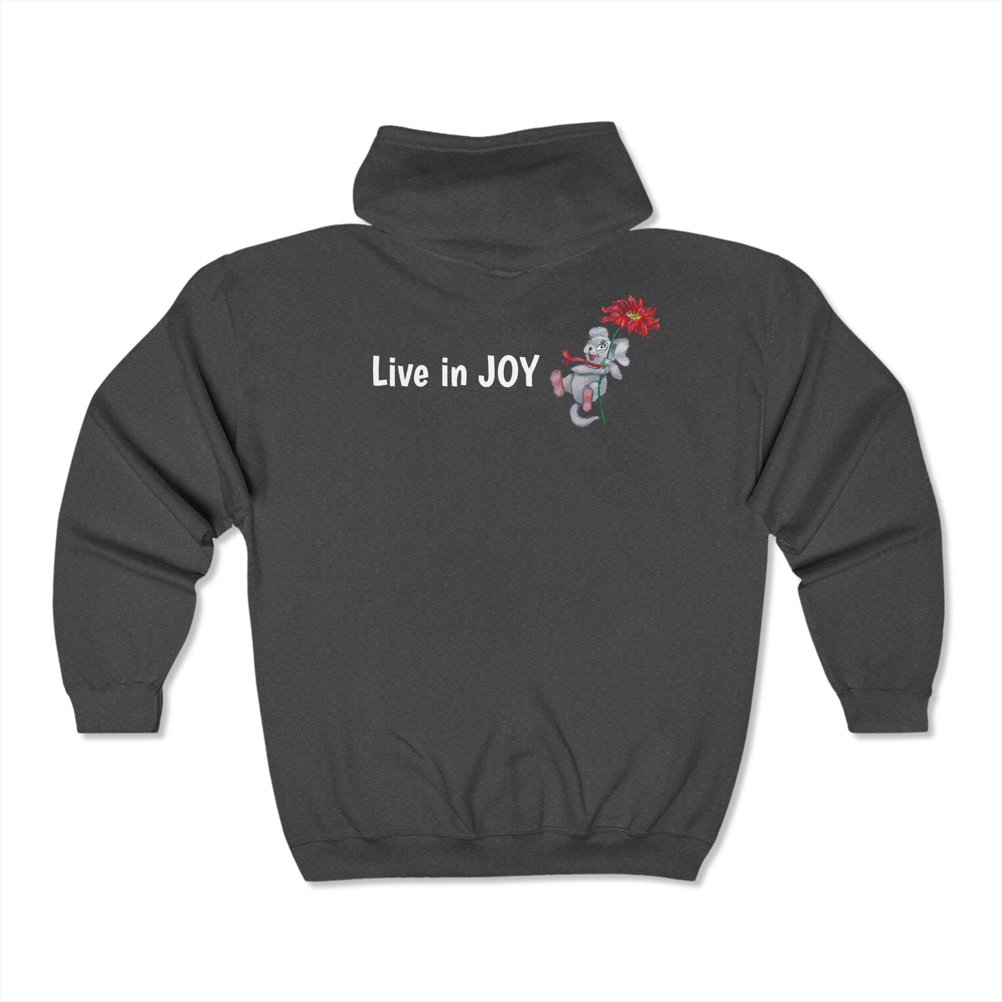 "LIVE IN JOY!" Unisex Heavy Blend™ Full Zip Hooded Sweatshirt