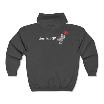 "LIVE IN JOY!" Unisex Heavy Blend™ Full Zip Hooded Sweatshirt