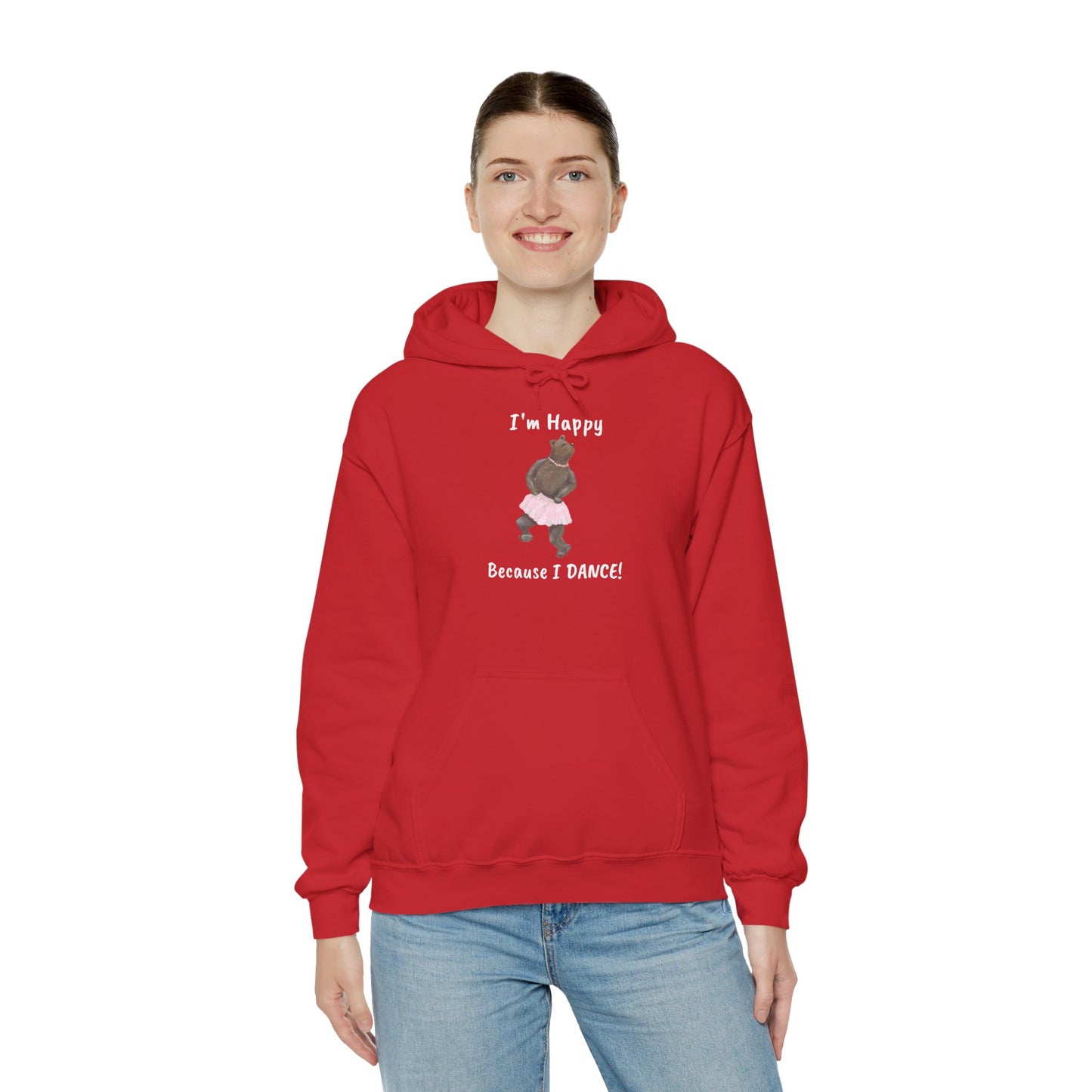 "I'm Happy Because I Dance" Unisex Heavy Blend™ Hooded Sweatshirt