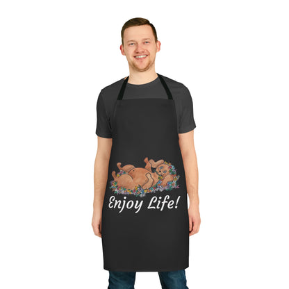 "ENJOY LIFE!" Apron, 5-Color Straps (AOP)