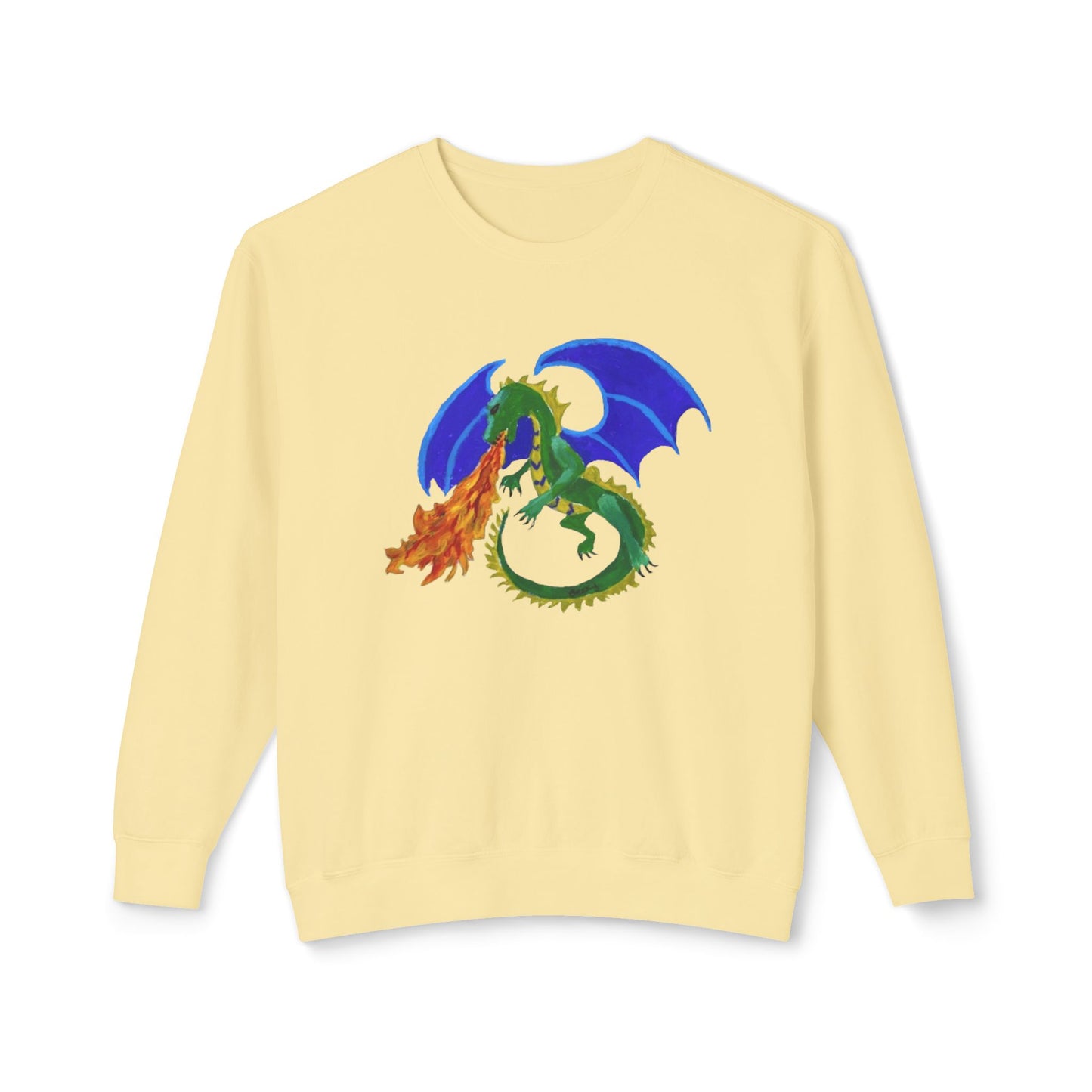 Dragon Unisex Sweatshirt - Handmade Artwork for Autumn, Winter, and Spring