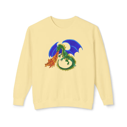 Dragon Unisex Sweatshirt - Handmade Artwork for Autumn, Winter, and Spring