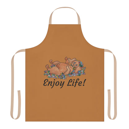 "ENJOY LIFE!" Apron, 5-Color Straps (AOP)