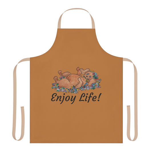 "ENJOY LIFE!" Apron, 5-Color Straps (AOP)