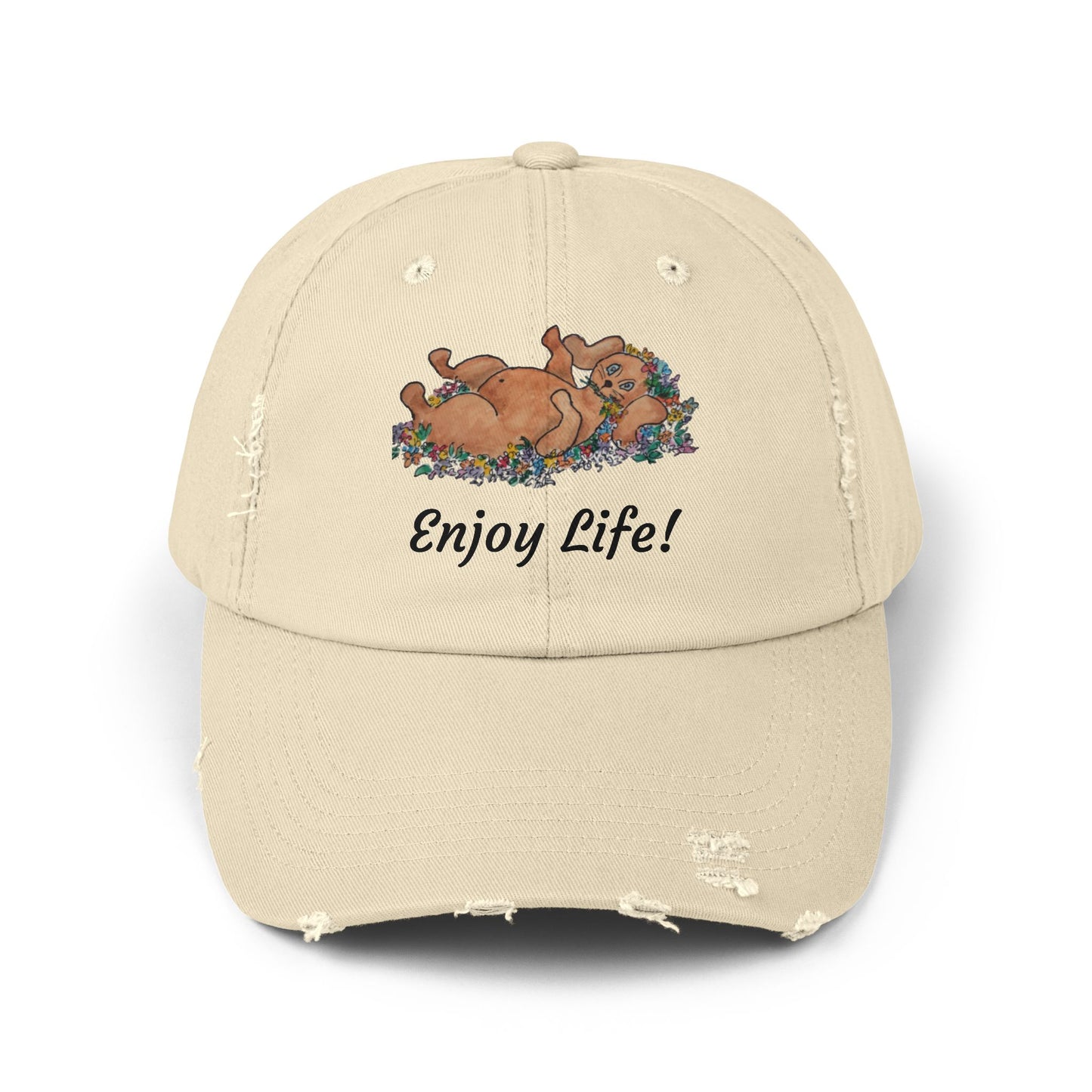 "ENJOY LIFE!" Unisex Distressed Cap