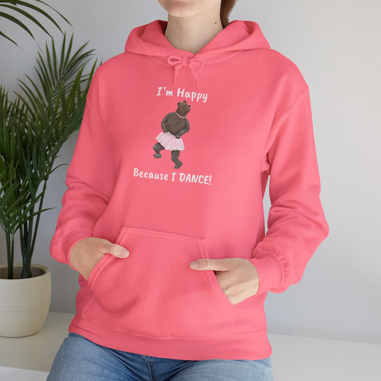 "I'm Happy Because I Dance" Unisex Heavy Blend™ Hooded Sweatshirt