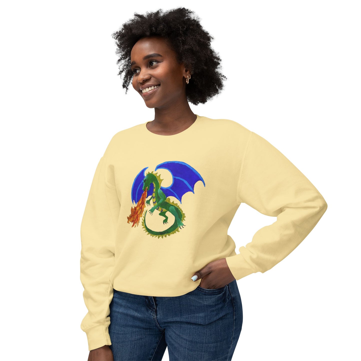 Dragon Unisex Sweatshirt - Handmade Artwork for Autumn, Winter, and Spring