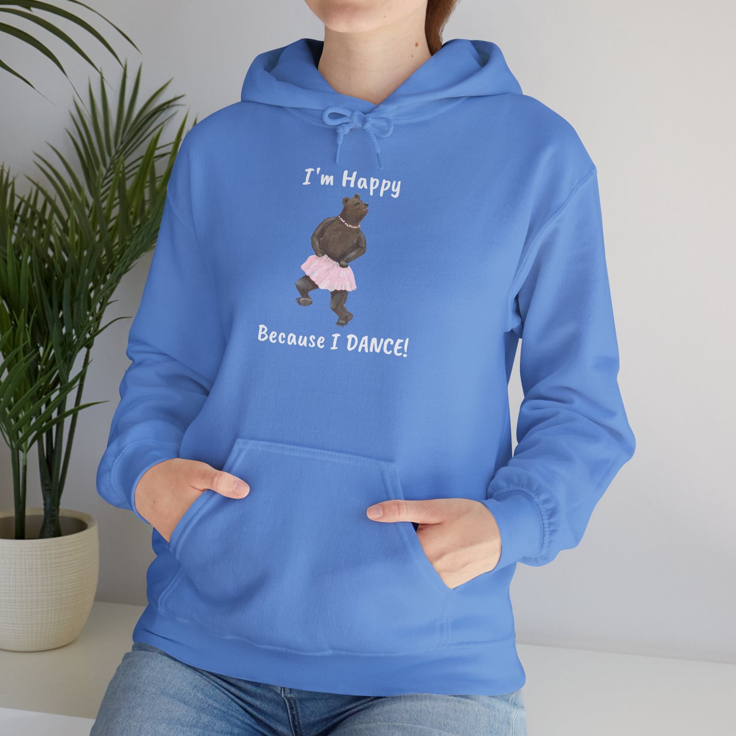 "I'm Happy Because I Dance" Unisex Heavy Blend™ Hooded Sweatshirt