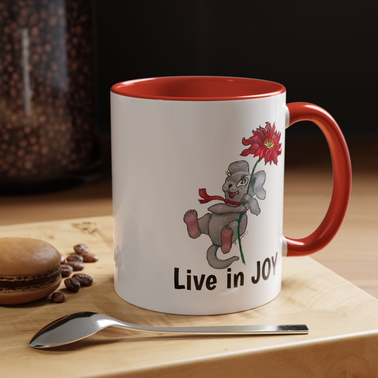 "Live in Joy! Accent Coffee Mug (11, 15oz)