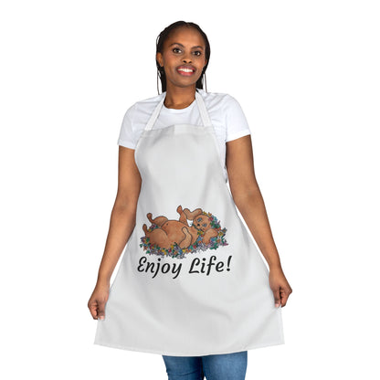 "ENJOY LIFE!" Apron, 5-Color Straps (AOP)