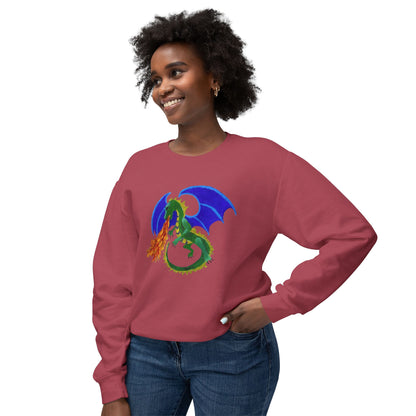 Dragon Unisex Sweatshirt - Handmade Artwork for Autumn, Winter, and Spring