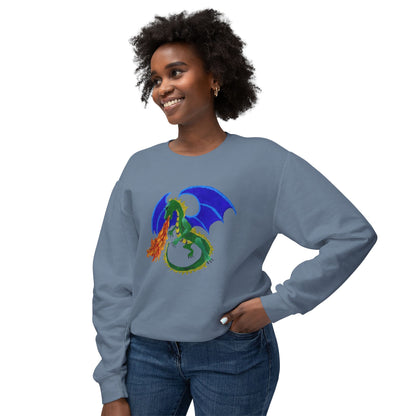 Dragon Unisex Sweatshirt - Handmade Artwork for Autumn, Winter, and Spring