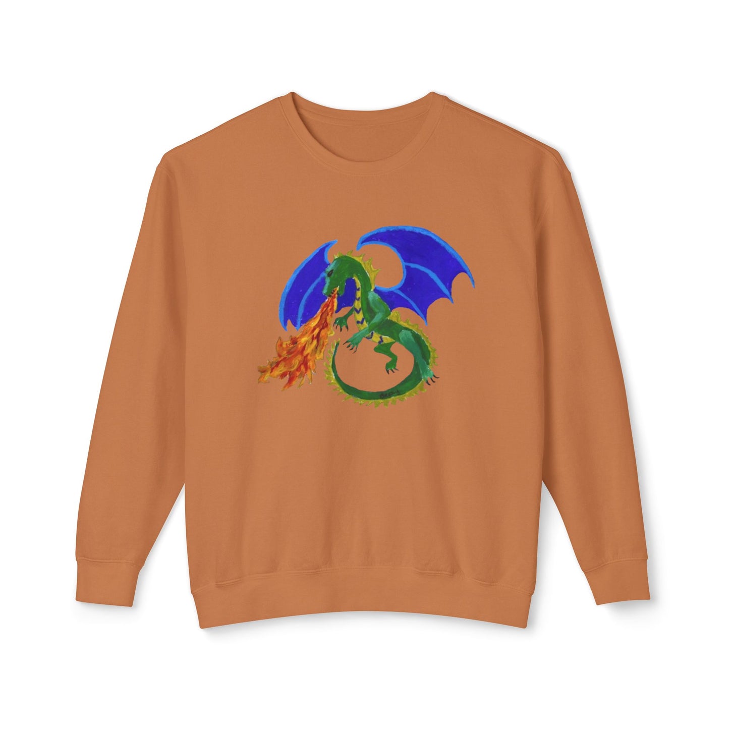 Dragon Unisex Sweatshirt - Handmade Artwork for Autumn, Winter, and Spring