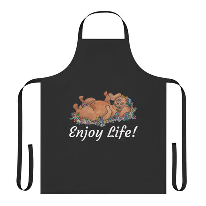 "ENJOY LIFE!" Apron, 5-Color Straps (AOP)