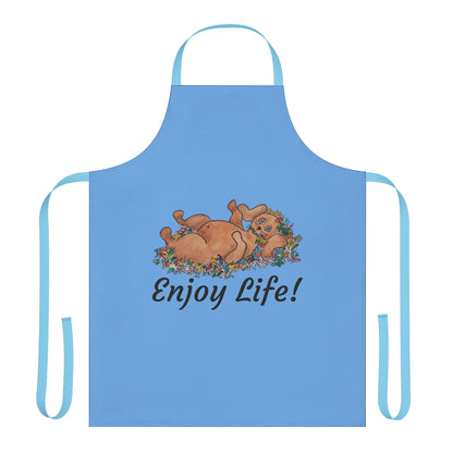 "ENJOY LIFE!" Apron, 5-Color Straps (AOP)