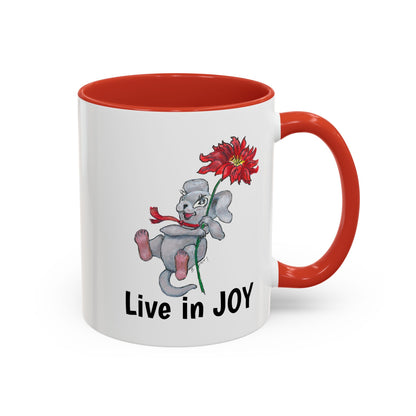 "Live in Joy! Accent Coffee Mug (11, 15oz)