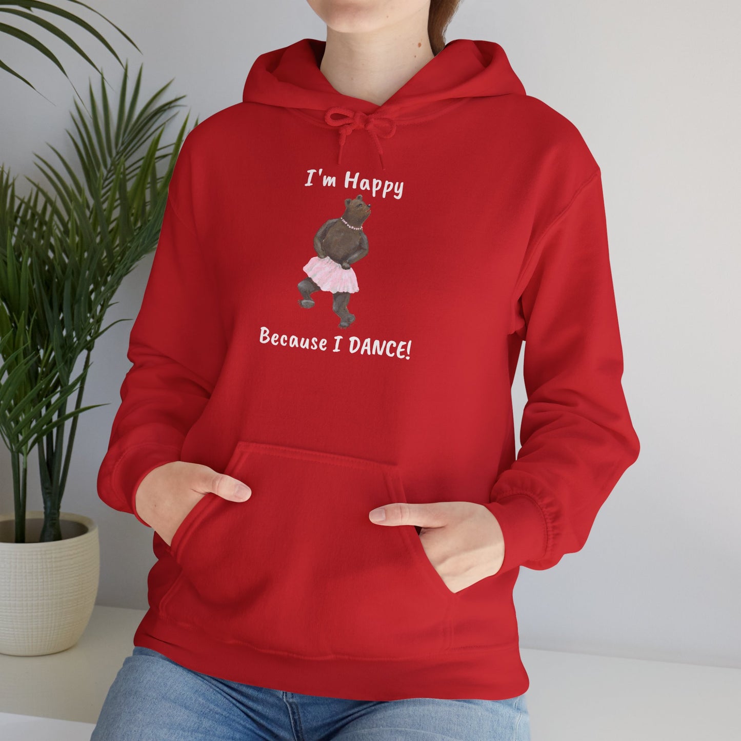 "I'm Happy Because I Dance" Unisex Heavy Blend™ Hooded Sweatshirt