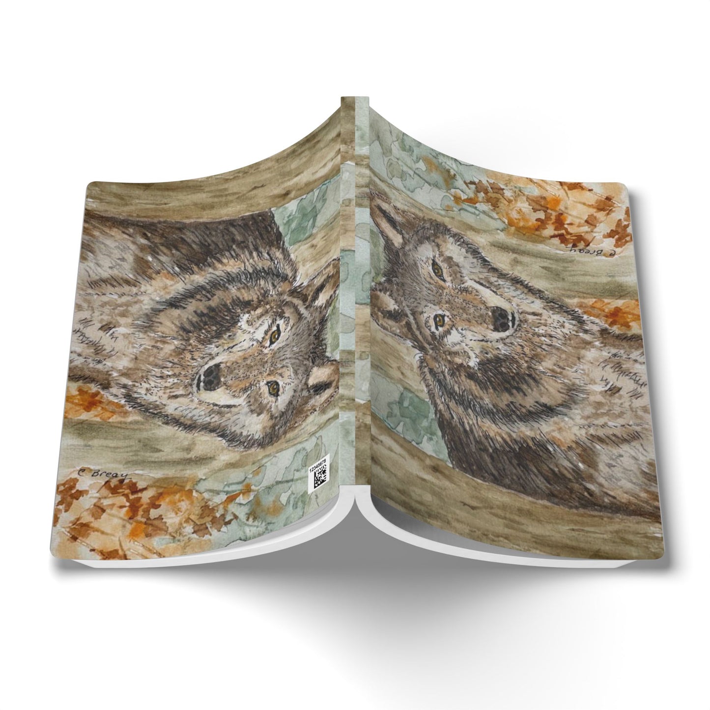 Wildlife Art Softcover Journal - Nature Lover's Notebook, Wolf Design, Eco-Friendly Gift, Sketchbook, Travel Journal, Animal Artwork