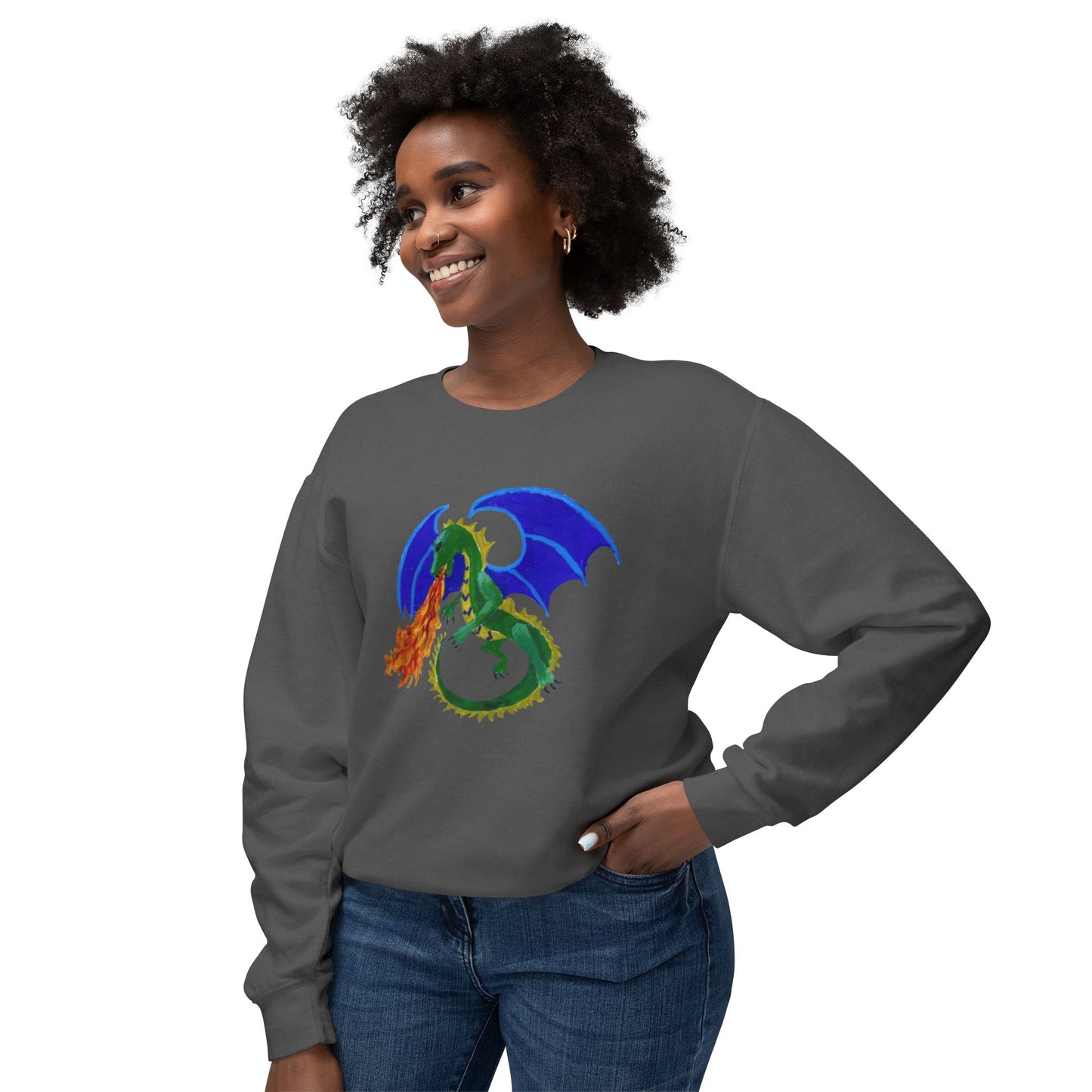 Dragon Unisex Sweatshirt - Handmade Artwork for Autumn, Winter, and Spring