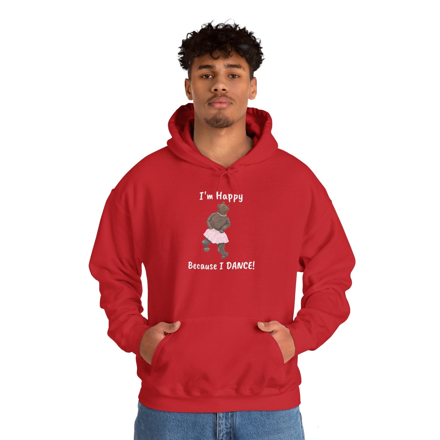 "I'm Happy Because I Dance" Unisex Heavy Blend™ Hooded Sweatshirt