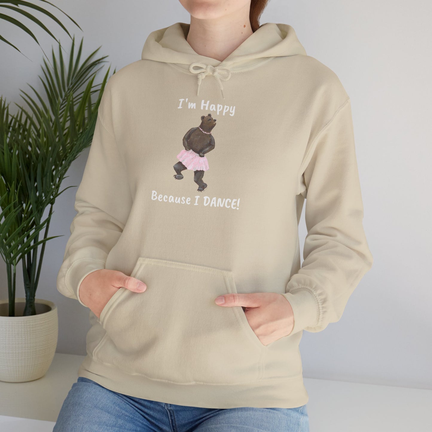 "I'm Happy Because I Dance" Unisex Heavy Blend™ Hooded Sweatshirt