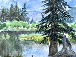 "THE GRANDFATHER" Original Plein-Aire Watercolor Painting